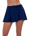 Profile By Gottex Ruffle Flyaway Swim Skirt In Tutti Frutti Navy In Blue