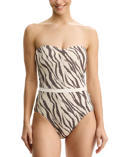 Profile By Gottex Safari Chic Bandeau One Piece Swimsuit In Brown