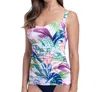 Profile By Gottex Scoop Neck Shirred Underwire Tankini Top In Pro Club Tropicana In Multi