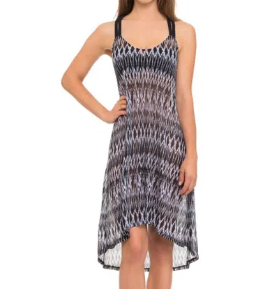 Profile By Gottex Sheer Mesh Macrame Back Dress Cover Up In Shibori In Multi