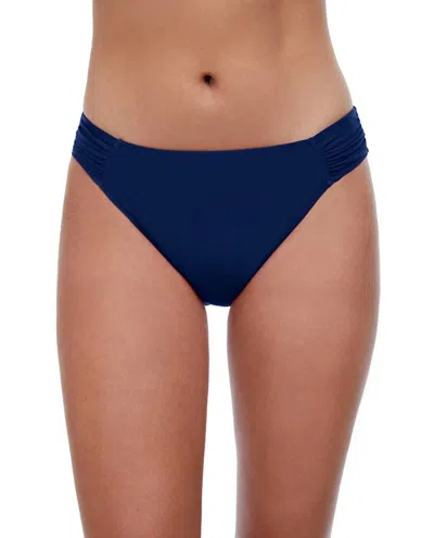 Profile By Gottex Side Tab Hipster Bikini Bottom In Tutti Frutti Navy In Blue