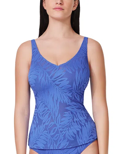 Profile By Gottex Skyfall D Cup Tankini Top In Blue