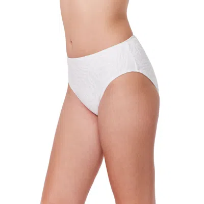 Profile By Gottex Skyfall Textured Mid Waist Swim Bottom In White