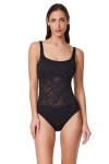 Profile By Gottex Skyfall Textured Square Neck One Piece In Black