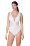 Profile By Gottex D Cup V Neck X Detail One Piece Swimsuit In White