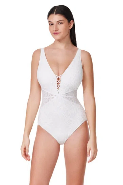 PROFILE BY GOTTEX PROFILE BY GOTTEX SKYFALL TEXTURED V-NECK D-CUP ONE PIECE
