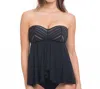 Profile By Gottex Some Like It Hot Bandeau Fly Away Tankini Top In Black In Black
