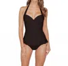 Profile By Gottex Starlet D Cup Halter Underwire Tankini Top In Black In Brown