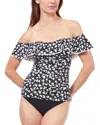 Profile By Gottex Juliette Off Shoulder Ruffle Tankini Top
