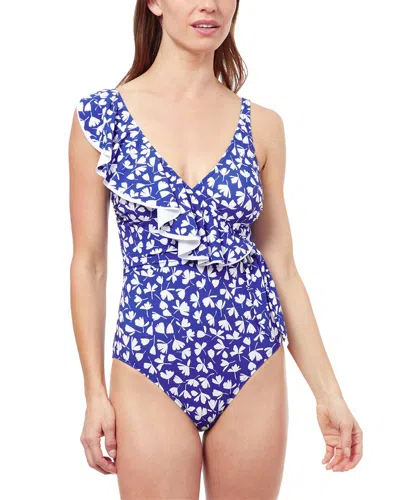 Profile By Gottex Summertime V Neck One-piece In Blue