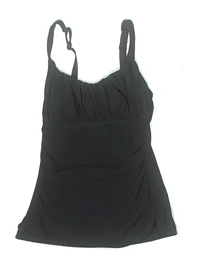 Pre-owned Profile By Gottex Swimsuit Top Black Solid Pattern Swimwear