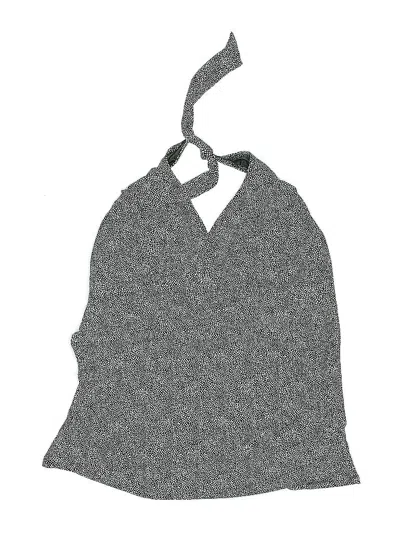 Pre-owned Profile By Gottex Swimsuit Top Gray Polka Dots Pattern Swimwear