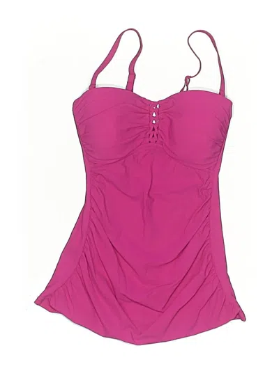Pre-owned Profile By Gottex Swimsuit Top Pink Solid Pattern Swimwear