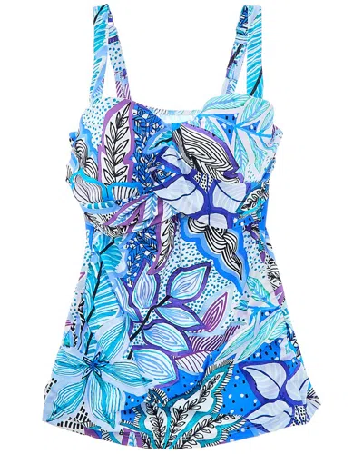 Profile By Gottex Tropic Boom E- Cup Tankini In Blue