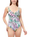 Profile By Gottex Tropic Boom V Neck One-piece In Multi