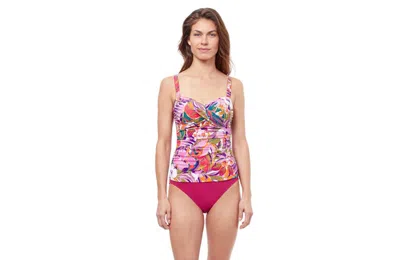 Profile By Gottex Tropikaia D-cup V-neck Tankini Swim Top In Multi