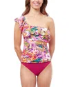 Profile By Gottex Ruffle One-shoulder Tankini Top