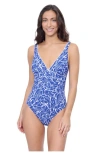 Profile By Gottex Tulip V Neck One Piece In Royal