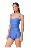 Profile By Gottex Tutti Frutti Bandeau Swimdress In Blue