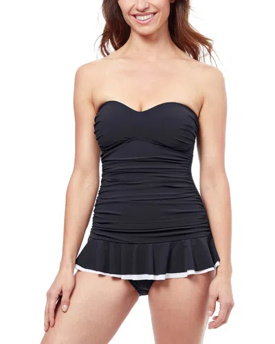 Profile By Gottex Tutti Frutti Bandeau Swimdress One-piece In Black