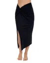 Profile By Gottex Tutti Frutti Long Lycra Pull-on Cover-up Skirt In Black