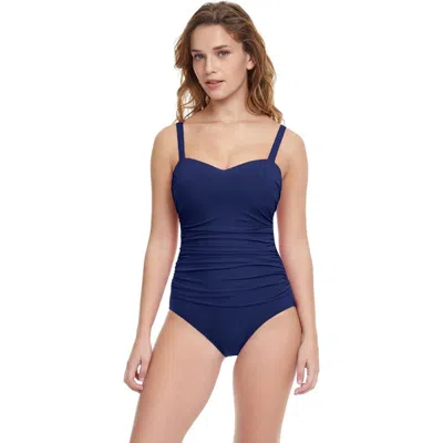 PROFILE BY GOTTEX PROFILE BY GOTTEX TUTTI FRUTTI D-CUP SCOOP NECK SHIRRED UNDERWIRE ONE PIECE