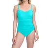 Profile By Gottex Tutti Frutti D-cup Scoop Neck Shirred Underwire One Piece Swimsuit In Light Jade In Multi