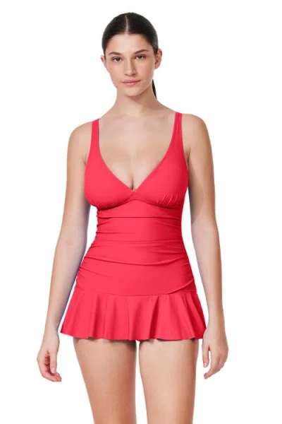 Profile By Gottex Tutti Frutti D-cup Swimdress In Red