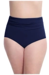 Profile By Gottex Tutti Frutti Full Figure High Waist Bottom In Navy