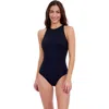 Profile By Gottex Tutti Frutti High Neck Key Hole Back One Piece In Black