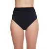 Profile By Gottex Womens Gathered Extra High Waist Swim Bottom Separates In Black