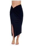 Profile By Gottex Tutti Frutti Long Lycra Pull-on Cover-up Skirt In Black