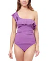 Profile By Gottex Tutti Frutti Ruffle One Shoulder Ruffle Tankini Swim Top