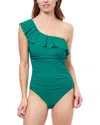 Profile By Gottex Tutti Frutti One Shoulder Ruffle Top