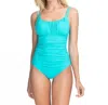 Profile By Gottex Tutti Frutti D-cup Scoop Neck Shirred Underwire One Piece Swimsuit In Light Jade In Multi