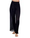 Profile By Gottex Tutti Frutti Pleated Sheer Cover-up Pants In Black