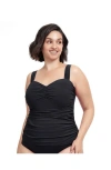 Profile By Gottex Tutti Frutti Plus Size Sweetheart Underwire Tankini Top In Black