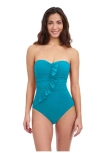 Profile By Gottex Tutti Frutti Ruffle Bandeau One Piece In Jade
