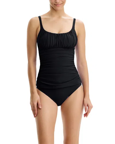 Profile By Gottex Tutti Frutti Twist Front V-neck One Piece In Black
