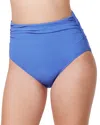 Profile By Gottex Tutti Frutti Shirred High Waist Bikini Bottom In Blue