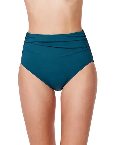 Profile By Gottex Tutti Frutti Shirred High Waist Bikini Bottom In Blue