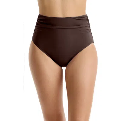 Profile By Gottex Tutti Frutti Shirred High Waist Swim Bottom In Brown