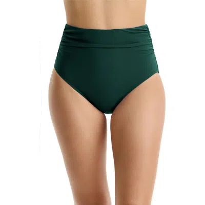 Profile By Gottex Tutti Frutti Shirred High Waist Swim Bottom In Green
