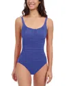 Profile By Gottex Tutti Frutti Shirred One Piece Swimsuit In Royal