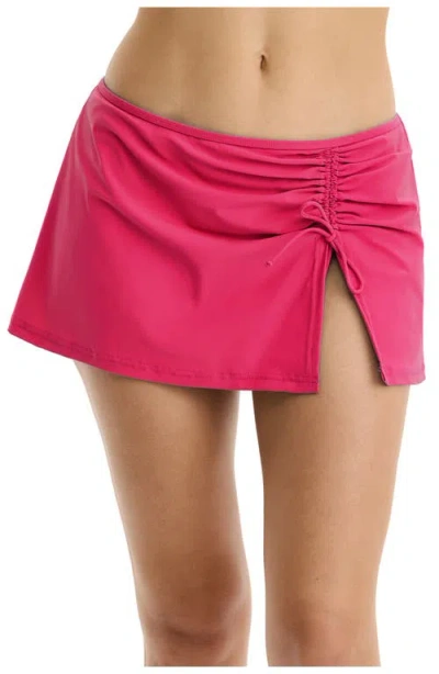 Profile By Gottex Tutti Frutti Side Slit Skirt Swim Bottom In Magenta