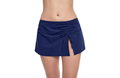 Profile By Gottex Tutti Frutti Side Slit Skirt Swim Bottom In Navy