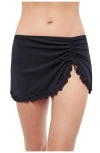 Profile By Gottex Tutti Frutti Side Slit Skirted Swim Bottom In Black