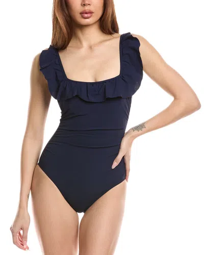 Profile By Gottex Tutti Frutti Square Neck One-piece In Blue