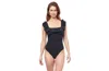 Profile By Gottex Tutti Frutti Square Neck Ruffle One Piece In Black