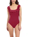 Profile By Gottex Tutti Frutti Square Neck Ruffle Swimsuit